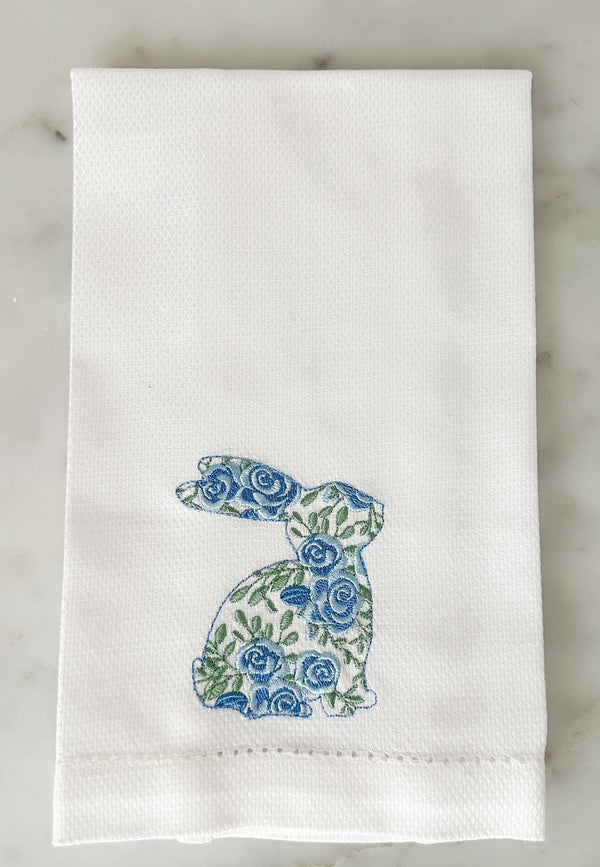 Floral Bunny Hand Towel