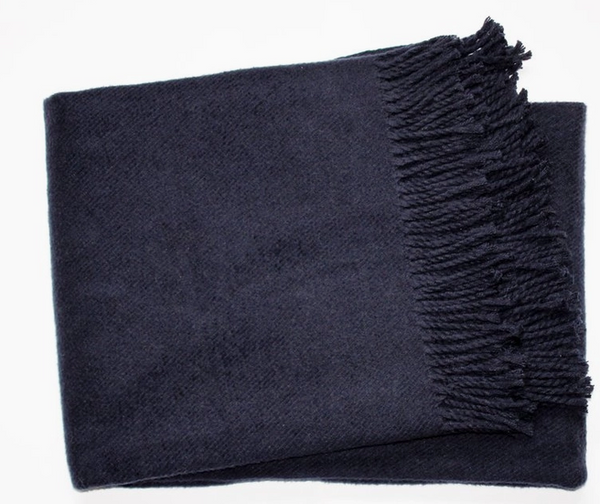 Solid Plush Cotton Blend Throw