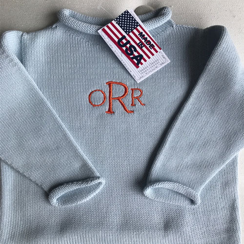 Long Sleeve Rollneck Sweater - Light Blue